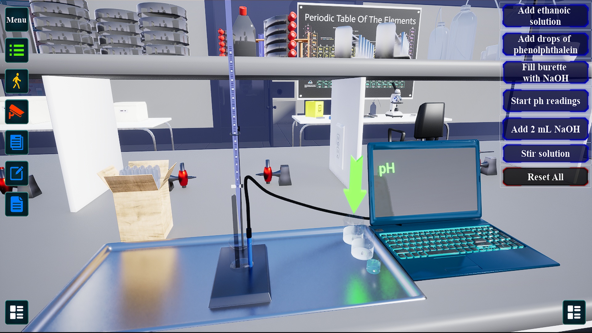 Student using virtual lab